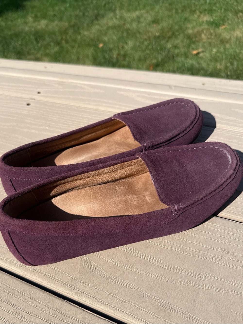 Women's Vionic Suede Loafers in Plum - Classic Slip-On Flats